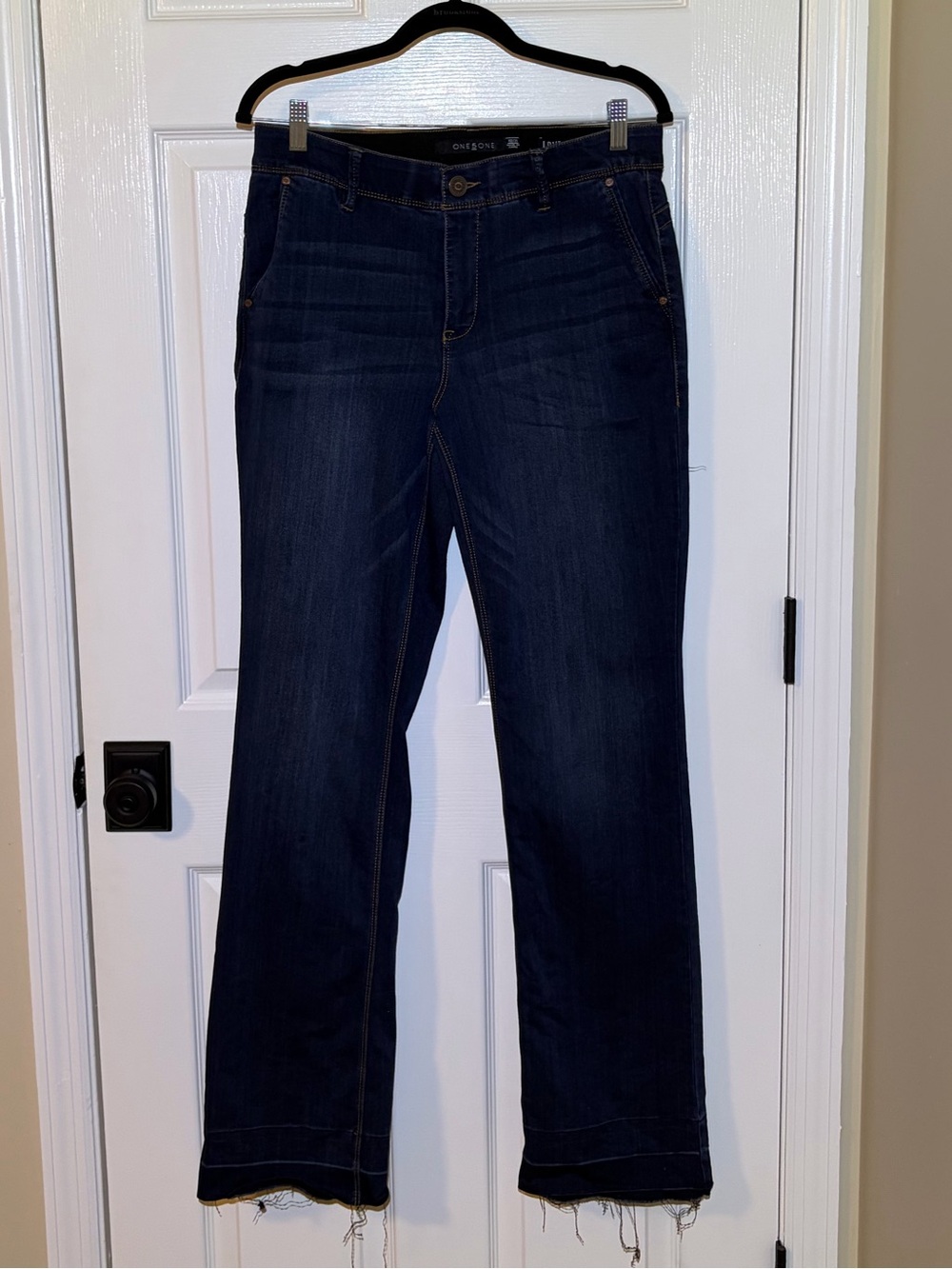 One 5 One Love My Fit Goddess Extra Long Length Dark Blue Straight-Leg Jeans.